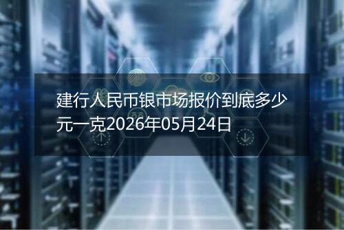建行人民币银市场报价到底多少元一克2026年05月24日