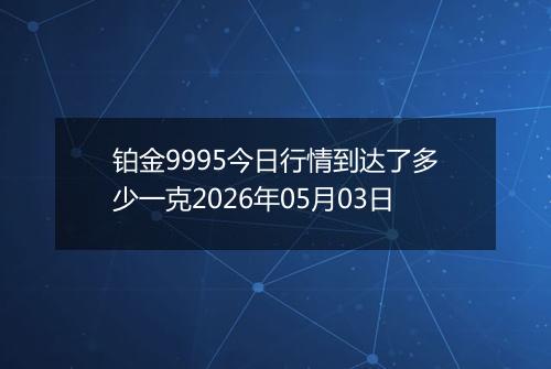 铂金9995今日行情到达了多少一克2026年05月03日