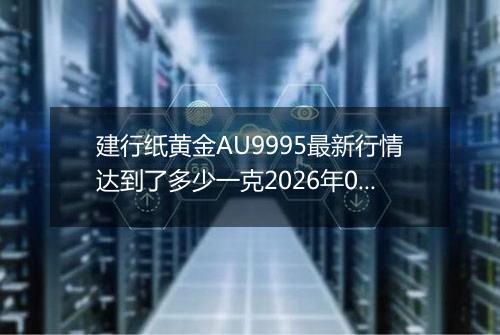 建行纸黄金AU9995最新行情达到了多少一克2026年05月07日
