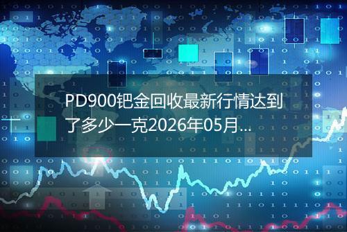 PD900钯金回收最新行情达到了多少一克2026年05月20日