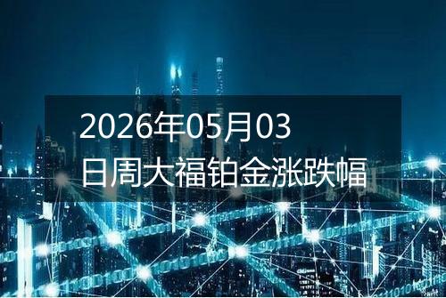 2026年05月03日周大福铂金涨跌幅
