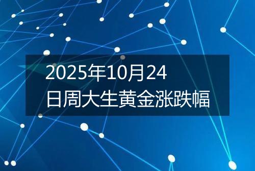 2025年10月24日周大生黄金涨跌幅