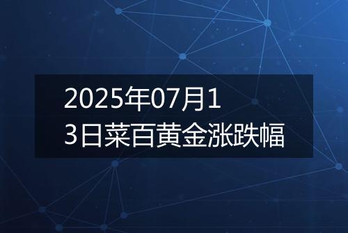 2025年07月13日菜百黄金涨跌幅
