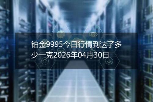 铂金9995今日行情到达了多少一克2026年04月30日