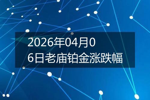 2026年04月06日老庙铂金涨跌幅