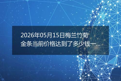 2026年05月15日梅兰竹菊金条当前价格达到了多少钱一克2026年05月15日