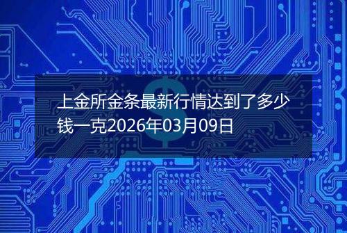 上金所金条最新行情达到了多少钱一克2026年03月09日