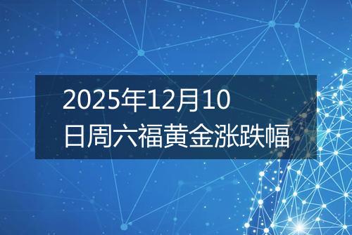 2025年12月10日周六福黄金涨跌幅