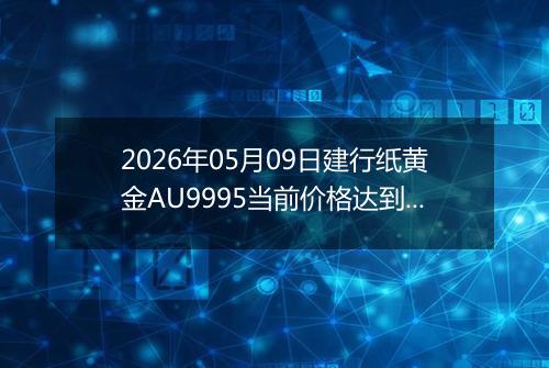 2026年05月09日建行纸黄金AU9995当前价格达到了多少元一克2026年05月09日