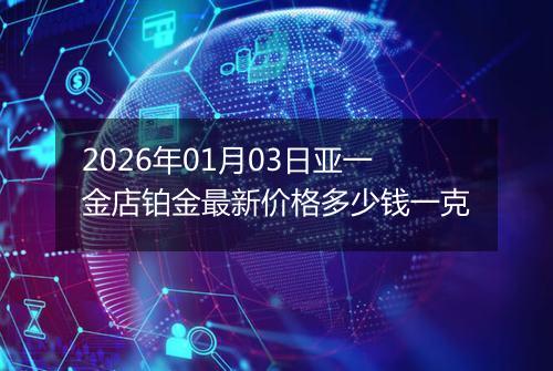 2026年01月03日亚一金店铂金最新价格多少钱一克