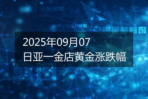 2025年09月07日亚一金店黄金涨跌幅