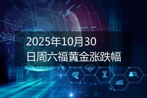 2025年10月30日周六福黄金涨跌幅