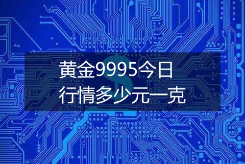 黄金9995今日行情多少元一克
