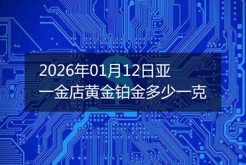 2026年01月12日亚一金店黄金铂金多少一克