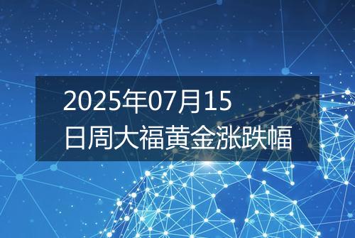 2025年07月15日周大福黄金涨跌幅