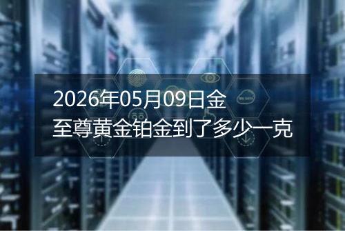 2026年05月09日金至尊黄金铂金到了多少一克