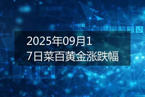 2025年09月17日菜百黄金涨跌幅