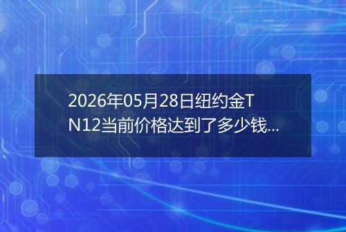 2026年05月28日纽约金TN12当前价格达到了多少钱一克2026年05月28日