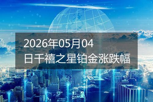2026年05月04日千禧之星铂金涨跌幅