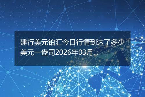 建行美元铂汇今日行情到达了多少美元一盎司2026年03月06日