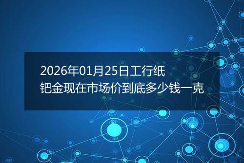 2026年01月25日工行纸钯金现在市场价到底多少钱一克