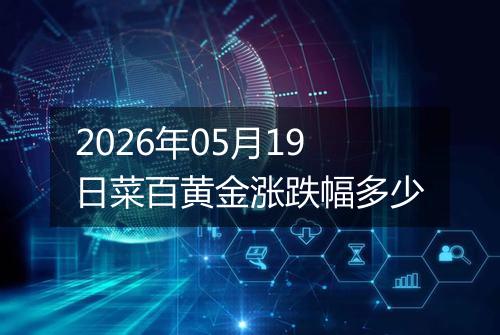 2026年05月19日菜百黄金涨跌幅多少