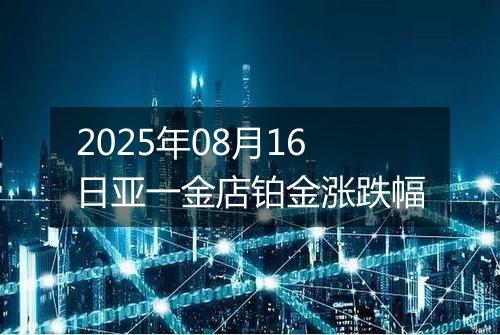 2025年08月16日亚一金店铂金涨跌幅