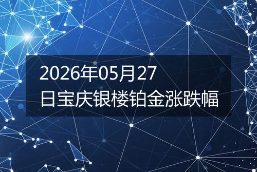 2026年05月27日宝庆银楼铂金涨跌幅
