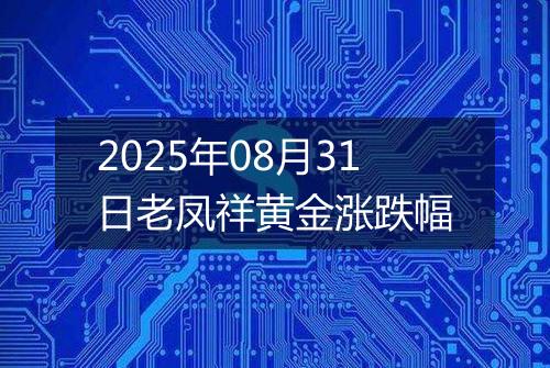 2025年08月31日老凤祥黄金涨跌幅