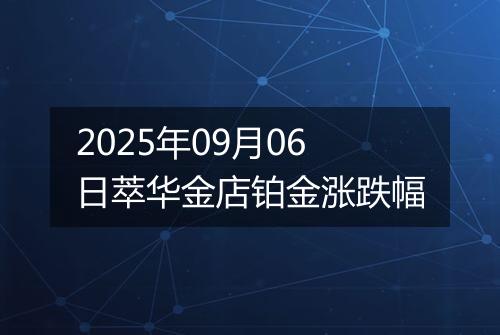 2025年09月06日萃华金店铂金涨跌幅
