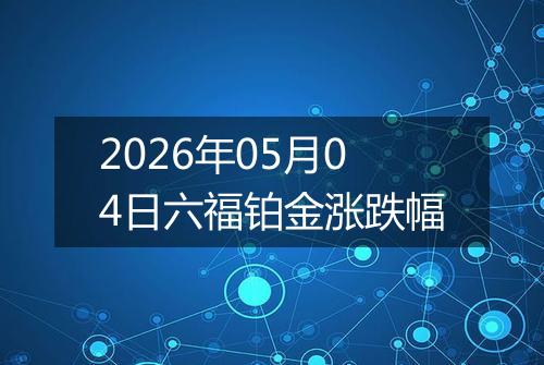 2026年05月04日六福铂金涨跌幅