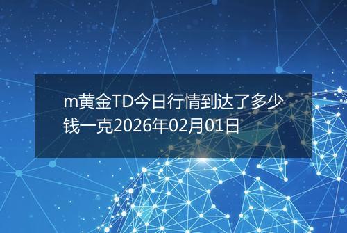 m黄金TD今日行情到达了多少钱一克2026年02月01日