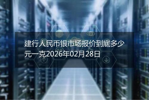 建行人民币银市场报价到底多少元一克2026年02月28日