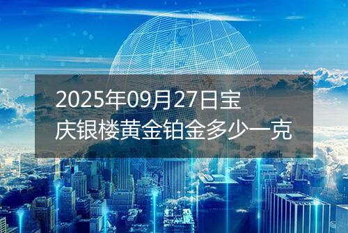 2025年09月27日宝庆银楼黄金铂金多少一克