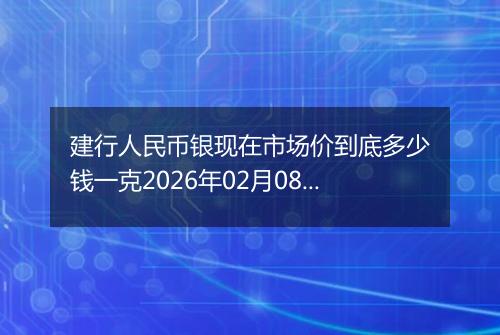 建行人民币银现在市场价到底多少钱一克2026年02月08日