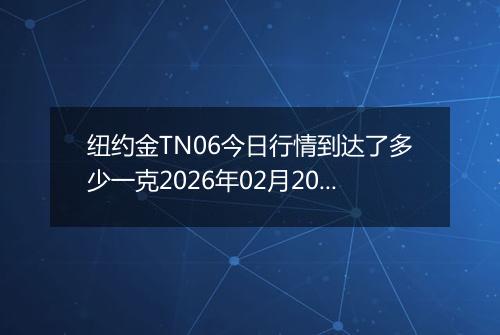 纽约金TN06今日行情到达了多少一克2026年02月20日