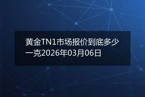 黄金TN1市场报价到底多少一克2026年03月06日