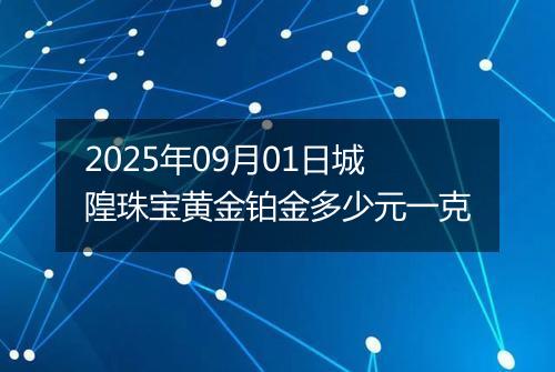 2025年09月01日城隍珠宝黄金铂金多少元一克