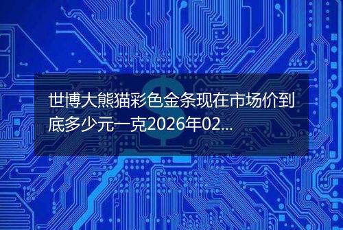世博大熊猫彩色金条现在市场价到底多少元一克2026年02月20日