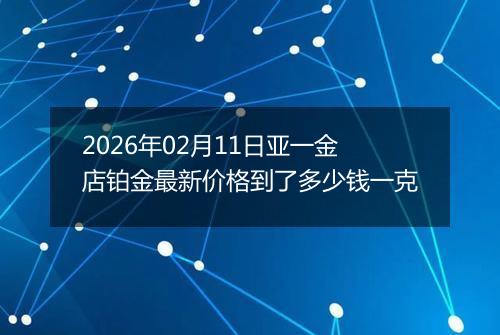 2026年02月11日亚一金店铂金最新价格到了多少钱一克