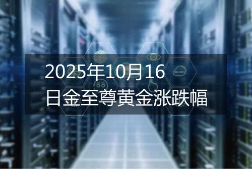 2025年10月16日金至尊黄金涨跌幅