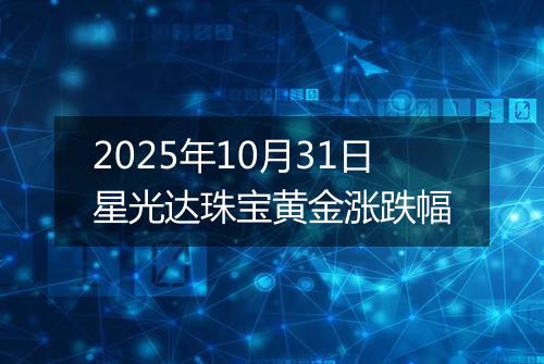 2025年10月31日星光达珠宝黄金涨跌幅