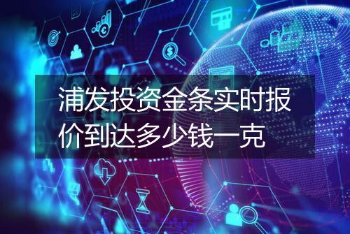 浦发投资金条实时报价到达多少钱一克