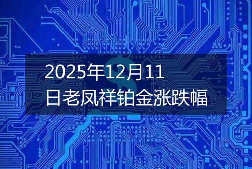 2025年12月11日老凤祥铂金涨跌幅
