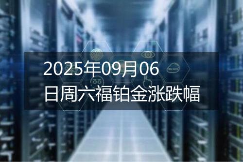 2025年09月06日周六福铂金涨跌幅