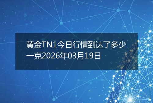 黄金TN1今日行情到达了多少一克2026年03月19日