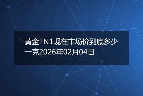 黄金TN1现在市场价到底多少一克2026年02月04日