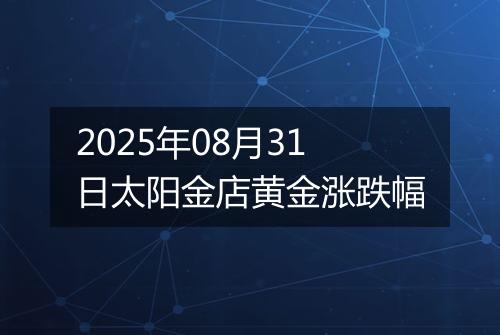 2025年08月31日太阳金店黄金涨跌幅