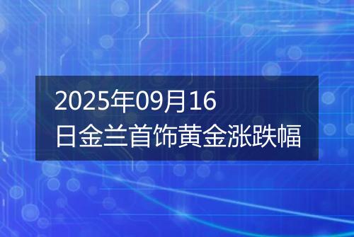 2025年09月16日金兰首饰黄金涨跌幅