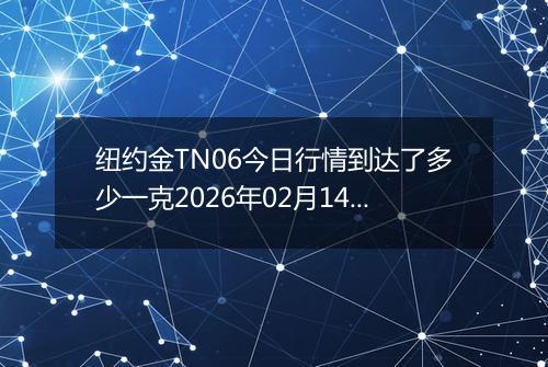 纽约金TN06今日行情到达了多少一克2026年02月14日